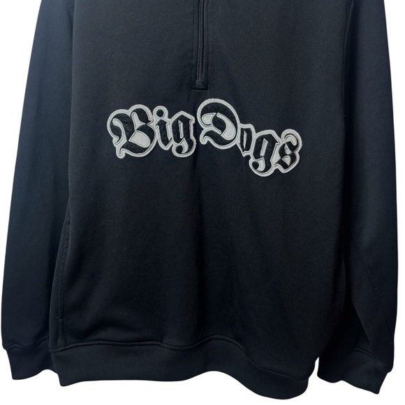 Y2K Big Dogs Black Substantial Cowlneck Quarter Zip Novelty Fun Outdoors L - Picture 4 of 7